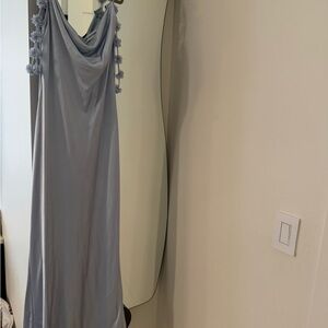 Self-Portrait Pale Blue Cowl Neck Dress